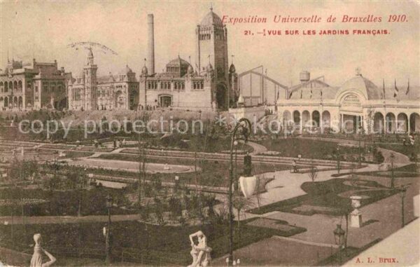 Bruxelles Bruessel Exposition Universelle vue sur les jard