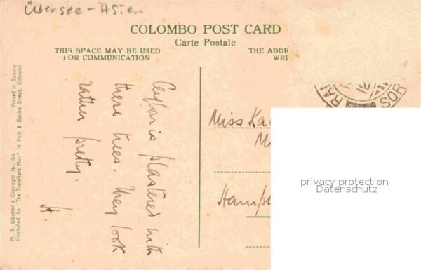 Colombo Ceylon Sri Lanka Sea coast cocoanut palms – Bild 2