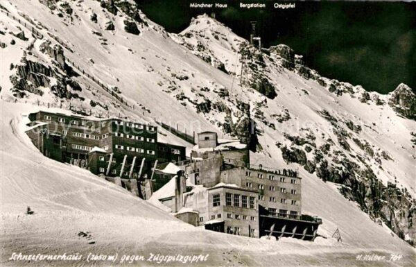 Zugspitze Schneefernerhaus gegen Zugspitzgipfel H
