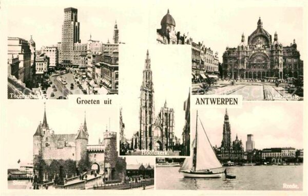 Antwerpen Anvers Torengebouw Steen Hoofdkerk Middenstati