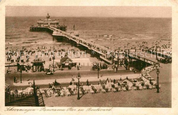 Scheveningen Panorama Pier en Boulevard Seebrücke St