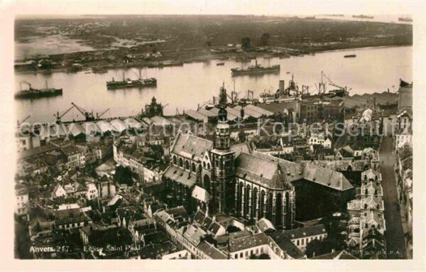 Anvers Antwerpen Eglise Saint Paul vue aerienne