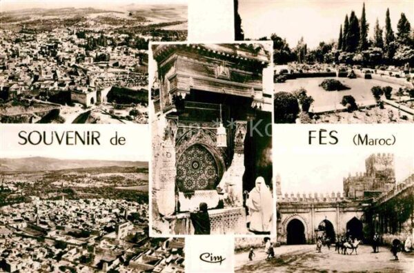 Fes Fez Maroc Vue arienne Jardin Parc Batiment