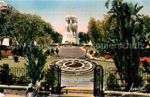 Alger Algerien Horloge florale et Monument aux Morts