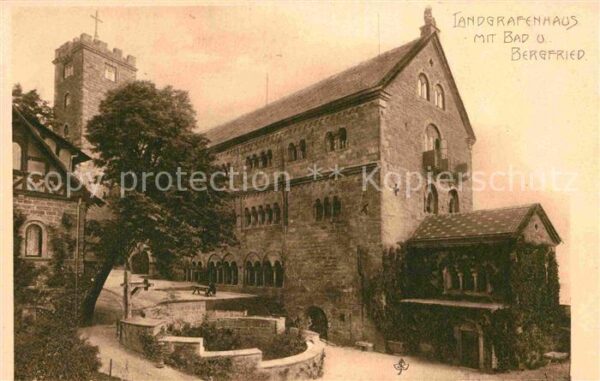 Eisenach Thueringen Landgrafenhaus mit Bad und Bergfried