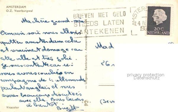 Amsterdam Niederlande OZ Voorburgwal Ausflugsdampfer Gracht – Bild 2