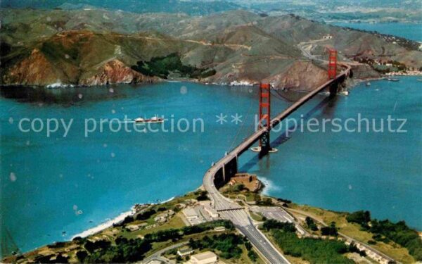 San Francisco California The Golden Gate Bridge aerial view