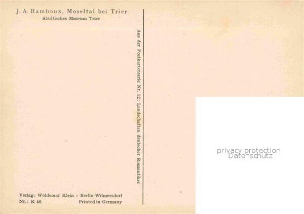 Trier Moseltal Künstlerkarte J. A. Ramboux St – Bild 2