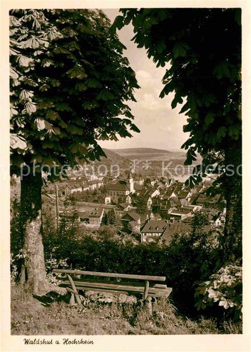 Waldshut-Tiengen Durchblick vom Waldrand Ruhebank