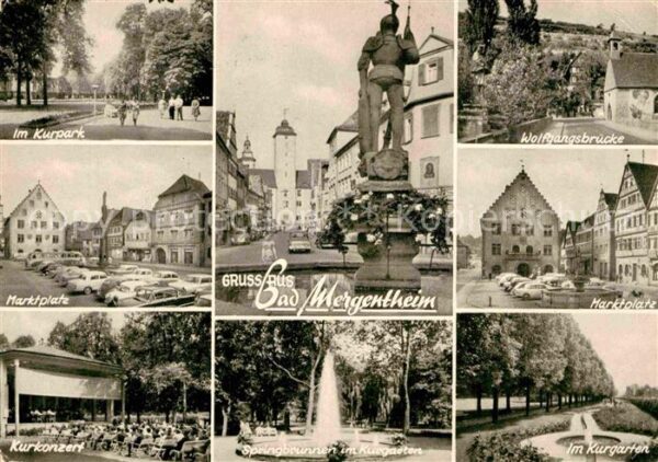 Bad Mergentheim Kurpark Marktplatz Kurkonzert Brunnen B