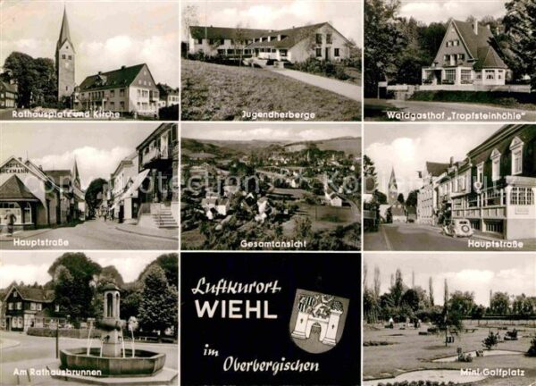 Wiehl Oberbergischer Kreis Rathausplatz Kirche Strasse Brunnen Jug