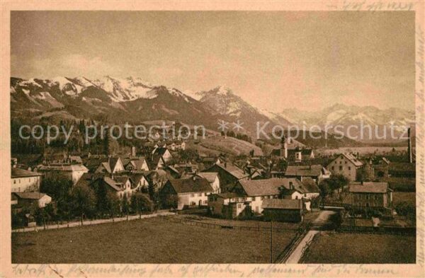Sonthofen Oberallgaeu Teilansicht mit Alpen