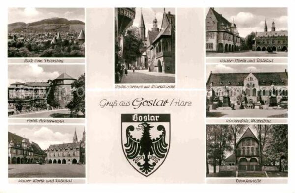 Goslar Blick vom Petersberg Domkapelle Rathaus