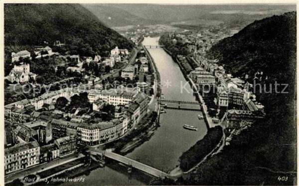 Bad Ems Fliegeraufnahme Lahnabwärts