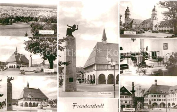 Freudenstadt Gesamtansicht Stadthaus gedenksäule