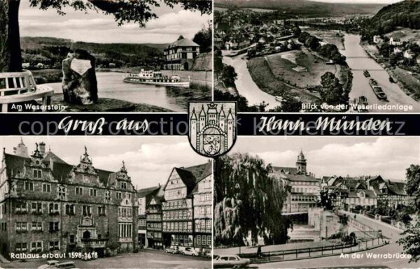 Hann. Muenden Blick von der Weserliedanlage Weserstei
