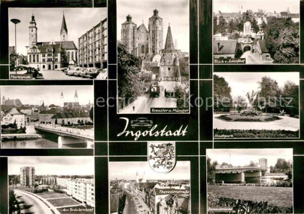 Ingolstadt Donau Kreuztor Münster Marktplatz Brücke Stad