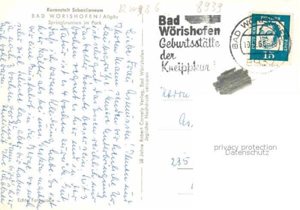 Bad Woerishofen Kuranstalt Sebastianeum Springbrunnen – Bild 2