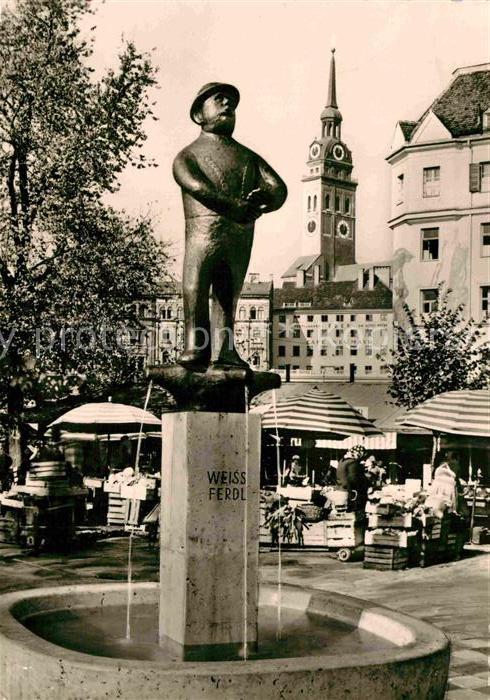 Muenchen Denkmal Weiss Ferdl am Viktualienmarkt