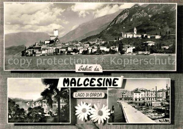 Malcesine Lago di Garda Panorama Teilansicht Hafen