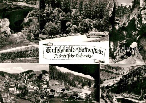 Pottenstein Oberfranken Teufelshöhle Eingang Panorama Schwimmba