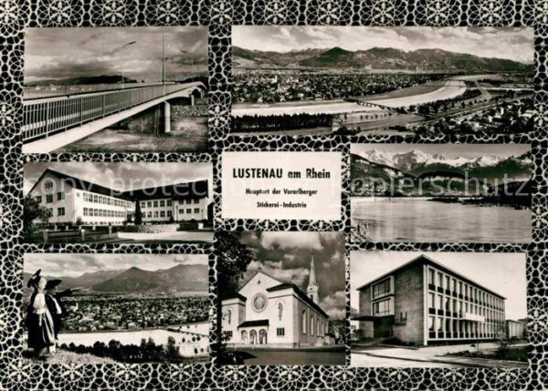 Lustenau Brücke Stickerei Fabrik Schule Kirche