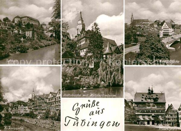 Tuebingen Neckarbrücke Marktplatz Schloss Neckarp