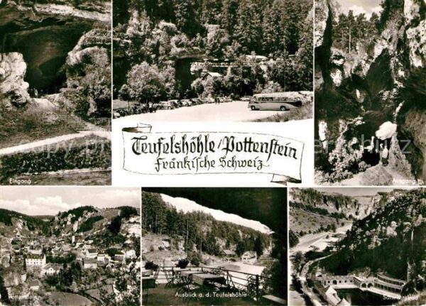 Pottenstein Oberfranken Teuflshöhle Schwimmbad Eingang Teilansi