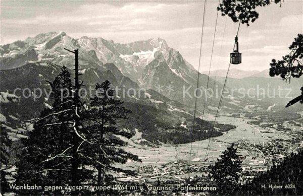 Foto Huber H. Nr. 6034 Wankbahn Zugspitzgruppe Garmisch-P