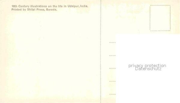 Kuenstlerkarte Shilpi Press Life in Udaipur 18th Centu – Bild 2