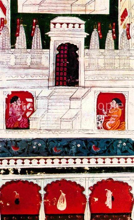 Kuenstlerkarte Shilpi Press Life in Udaipur 18th Centu