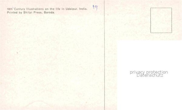 Kuenstlerkarte Shilpi Press Life in Udaipur 18th Centu – Bild 2