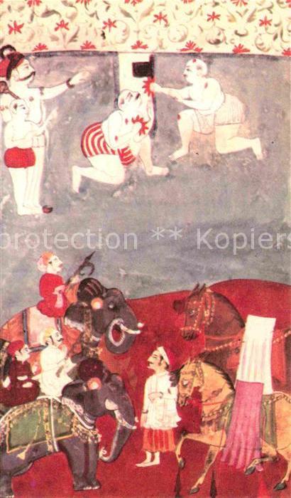 Kuenstlerkarte Shilpi Press Life in Udaipur 18th Centu
