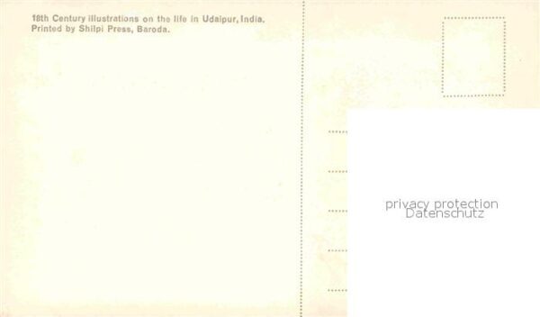 Kuenstlerkarte Shilpi Press Life in Udaipur 18th Centu – Bild 2