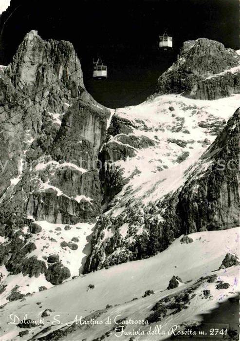 Seilbahn Funivia della Rosetta Dolomiti S. Marti