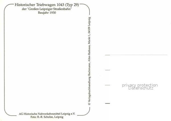 Strassenbahn Triebwagen 1043 Typ 29 Leipzig – Bild 2