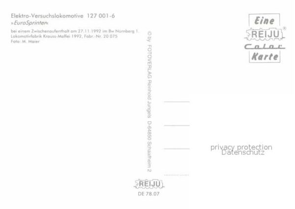 Lokomotive Elektro-Versuchslokomotive 127001-6 Eur – Bild 2