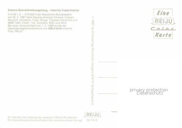 Eisenbahn Elektro-Schnelltriebwagen InterCity-Exp – Bild 2