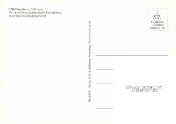Bildhauerei Steinmetz Schnitzfigur Maria mit Kind Würzburg St – Bild 2