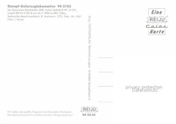 Lokomotive Dampf-Güterzuglokomotive 942105 Deutsch – Bild 2
