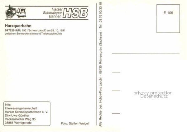 Lokomotive 997222-5 Harzquerbahn – Bild 2