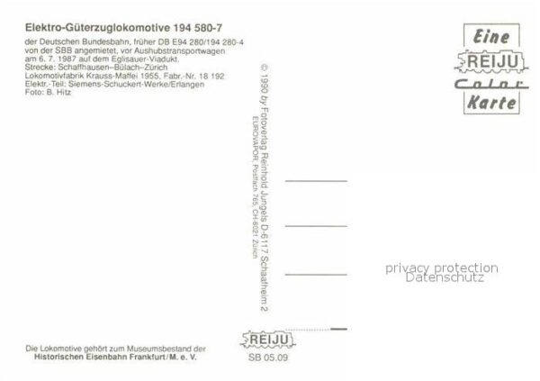 Eisenbahn Elektro-Güterzuglokomotive 194 580-7 De – Bild 2