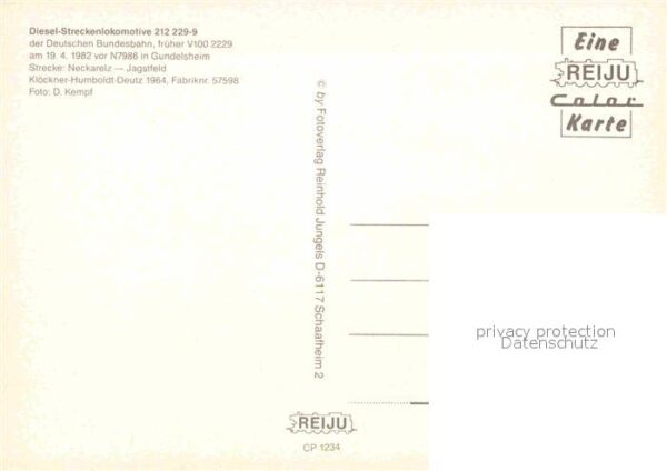 Eisenbahn Diesel-Streckenlokomotive 212229-9 Deut – Bild 2