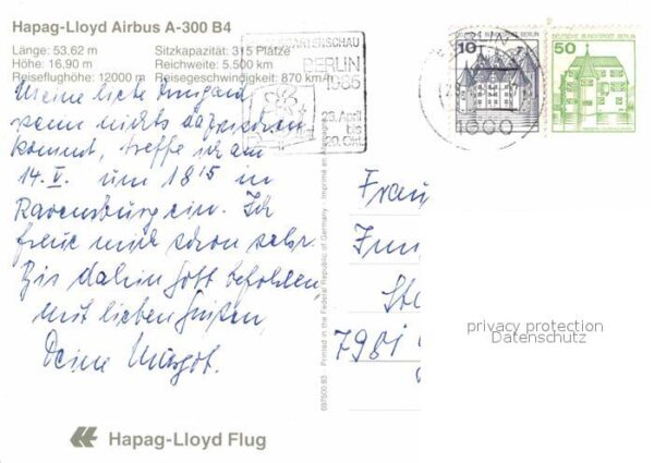 Flugzeuge Zivil Hapag-Lloyd Airbus A-300 B4 – Bild 2