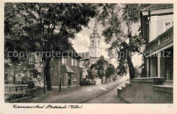 Pretzsch Elbe Eisenmoorbad Partie an der Kirche