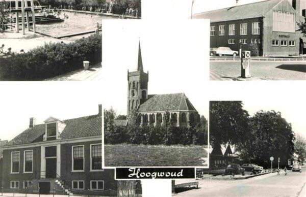 Hoogwoud Freibad Gebäude Kirche Strassenpartie
