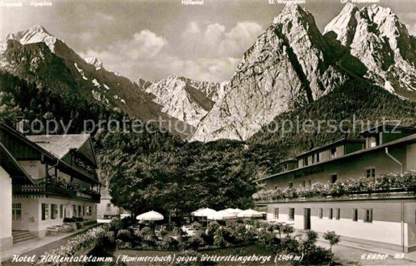 Hammersbach Grainau Hotel Höllentalklamm gegen Wettersteing