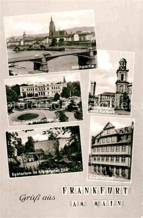 Frankfurt Main Main Brücke Zoo Gesellschaftshaus Pauls