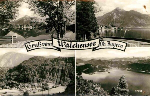 Walchensee Uferstrasse am See Kraftwerk Alpenpanor