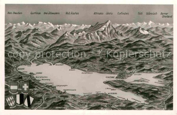 Bodensee und Umgebung Alpenpanorama aus der Voge